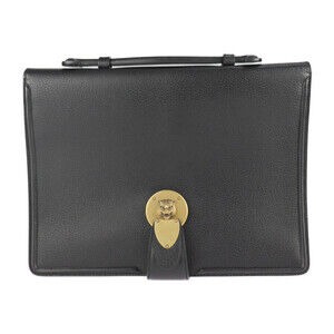 GUCCI Black Leather Tote Bag